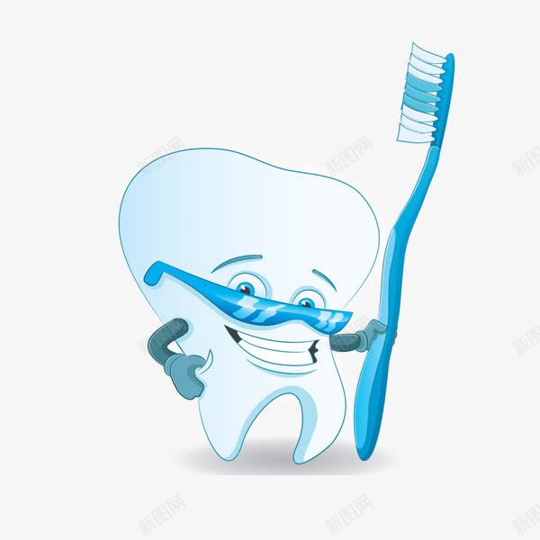 卡通牙齿小人png免抠素材_新图网 https://ixintu.com 健康 牙刷 牙齿保护