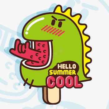 可爱的恐龙冰淇淋png免抠素材_新图网 https://ixintu.com 冰淇淋 奇怪 恐龙 抽象 绿色