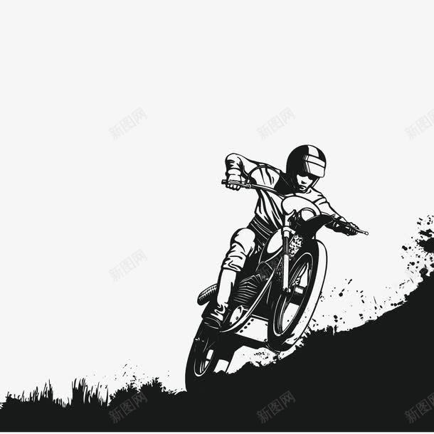 骑摩托的人png免抠素材_新图网 https://ixintu.com 摩托 水墨 水墨素材 骑摩托