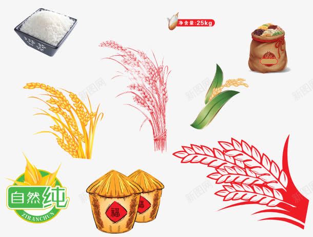 水稻广告图标png_新图网 https://ixintu.com 图标 大米 水稻 谷仓 食物