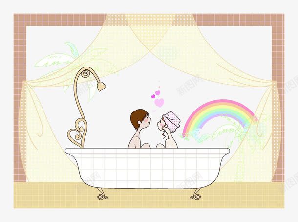 洗澡的情侣png免抠素材_新图网 https://ixintu.com 厕所 沐浴美女 洗澡 洗澡的情侣 淋浴美女 美女 高清免扣素材
