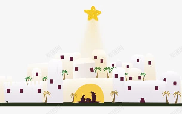 圣诞星降临png免抠素材_新图网 https://ixintu.com 圣诞星 基督教 矢量png 耶稣 耶稣诞生 角度教徒