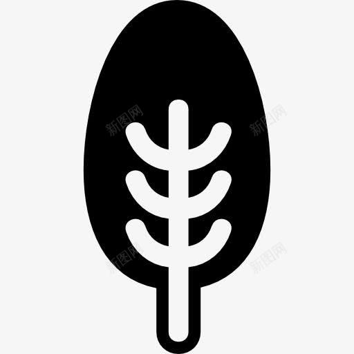 树与叶子形状对称的椭圆形图标png_新图网 https://ixintu.com 叶子椭圆形 对称 形状 性质 树