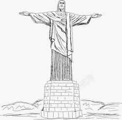 里约热内卢基督像手绘里约热内卢基督像矢量图高清图片