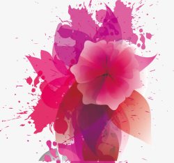 粉色花朵背景喷画素材