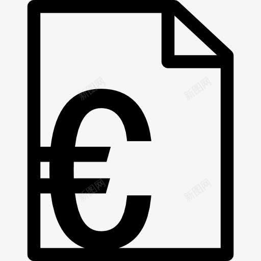 发票在欧元图标png_新图网 https://ixintu.com 付款 发票 商业 商务 支付 欧元 货币符号 金融