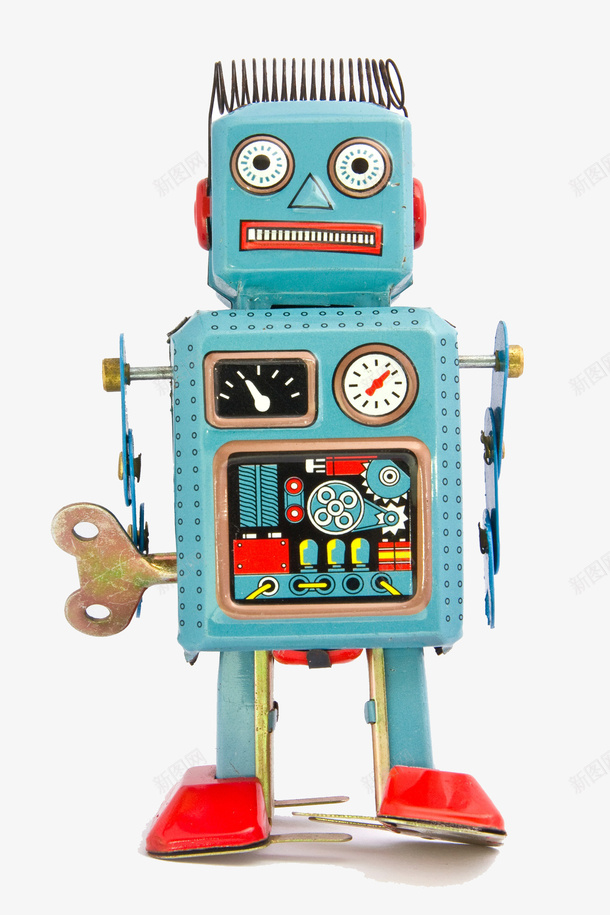 蓝色机器人png免抠素材_新图网 https://ixintu.com 人工智能 卡通平面 古灵精怪 手臂触手 智能机器人 现代科技 蓝色机器人
