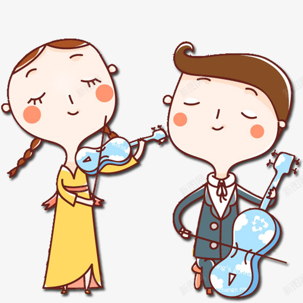 拉提琴的小孩png免抠素材_新图网 https://ixintu.com 小孩 手绘画 拉小提琴 矢量装饰 装饰