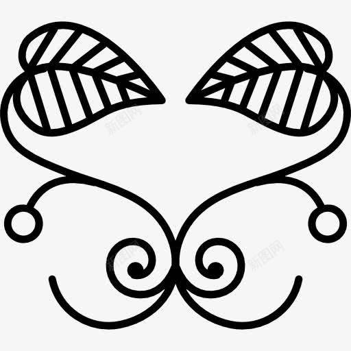 花的对称二叶图标png_新图网 https://ixintu.com 对称的 对称设计 树叶 树枝 自然 花 花艺设计