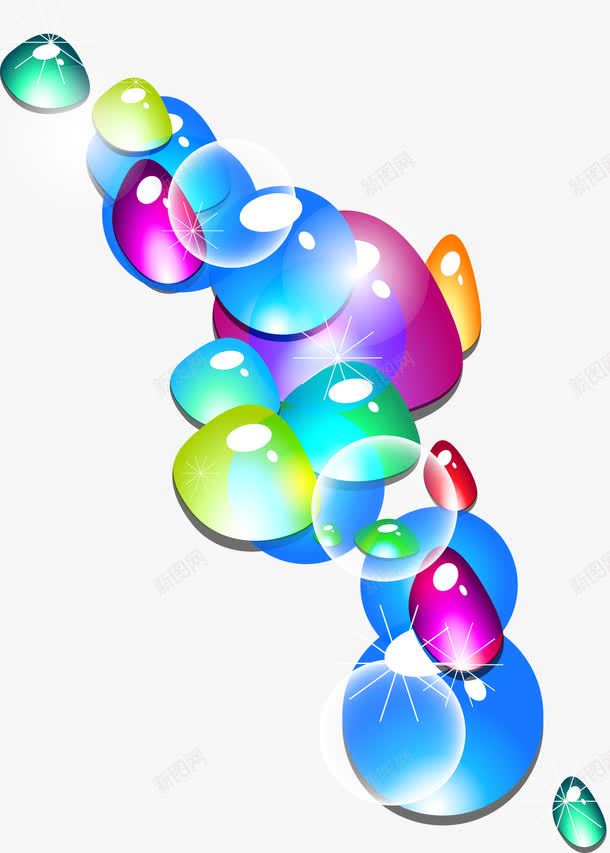 彩色气泡球png免抠素材_新图网 https://ixintu.com 圆珠 彩色 气泡 矢量气泡