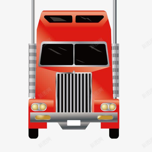 红色大卡车png免抠素材_新图网 https://ixintu.com 卡车 红色 车头