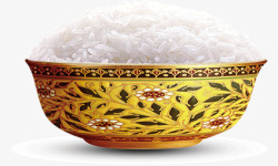 米饭金碗金碗白米饭高清图片