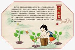 植树节手抄报传统中国节日植树节高清图片