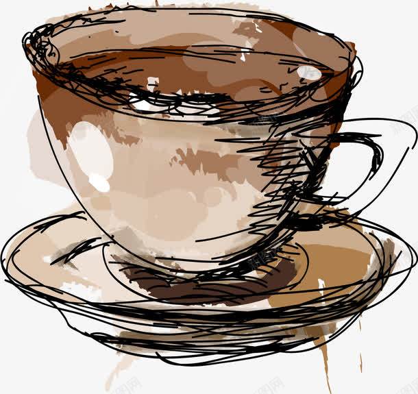 咖啡杯手绘线条png免抠素材_新图网 https://ixintu.com 咖啡 咖啡素材 矢量线条 素材 线条 线条素材