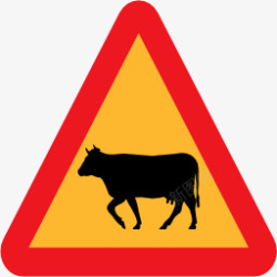 路的迹象象形图路迹象警告牛symbolsicons图标高清图片