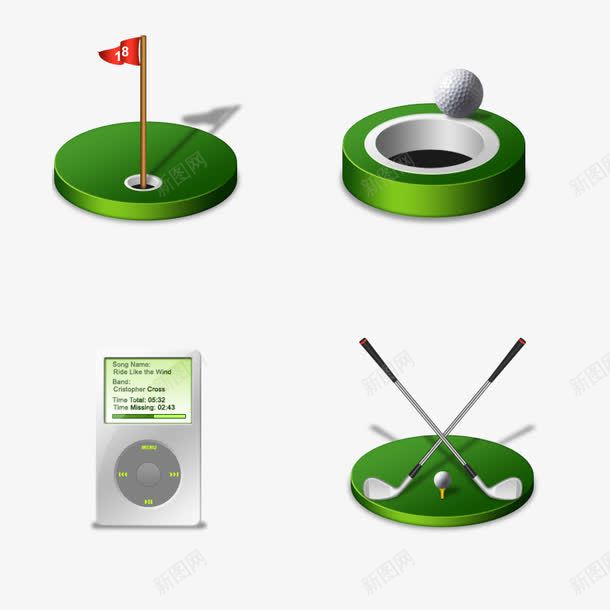 4个高尔夫球图标png_新图网 https://ixintu.com 高尔夫球 高尔夫球杆