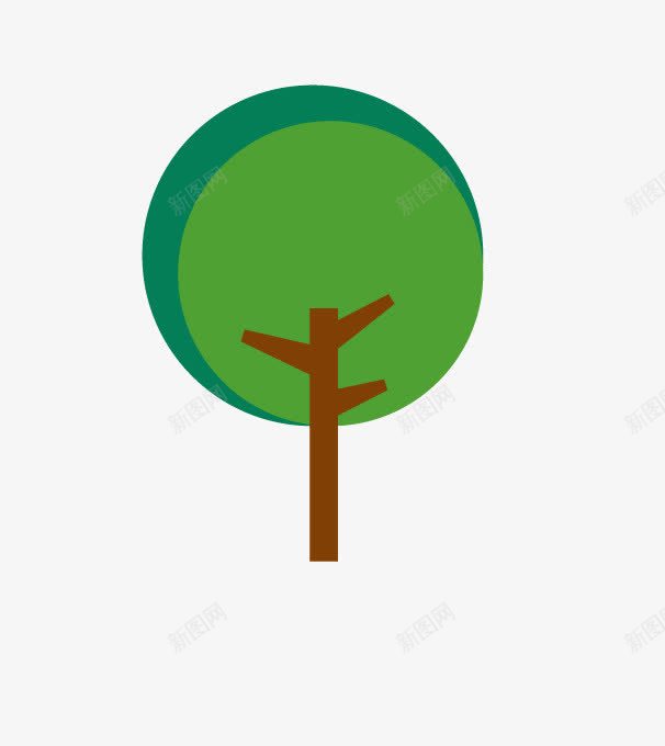 绿色圆形卡通小树png免抠素材_新图网 https://ixintu.com PNG 卡通 卡通小树 可爱 绿色