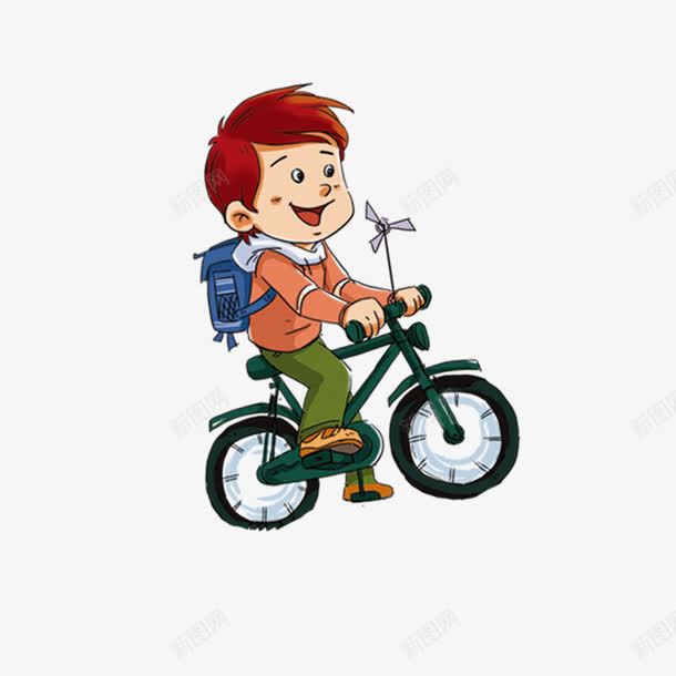 人物png免抠素材_新图网 https://ixintu.com 人物 卡通 小男孩 骑单车