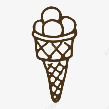 手绘食物冰淇淋图标图标