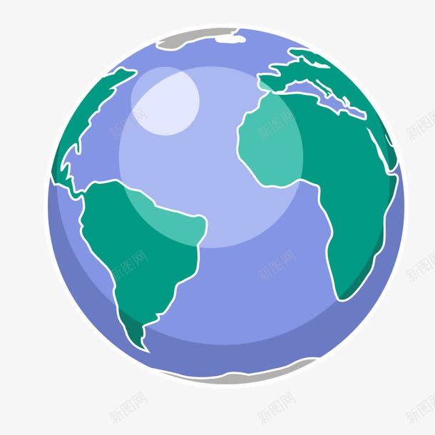 蓝色圆形卡通地球png免抠素材_新图网 https://ixintu.com 卡通 圆形 地球 蓝色