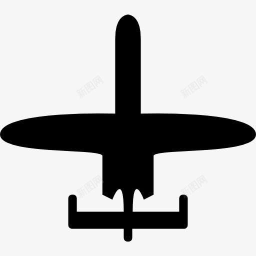 飞机体积小图标png_新图网 https://ixintu.com 小尺寸 底视图 形状 轮廓 运输 飞机 飞机上看 黑色