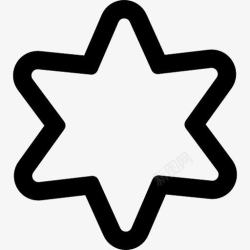 勋章星形状轮廓星六点轮廓图标高清图片