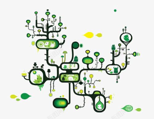 绿色分布图png免抠素材_新图网 https://ixintu.com 互联网素材 分布图 商务素材 线条 绿色