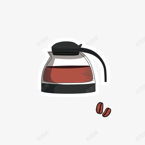 咖啡壶png免抠素材_新图网 https://ixintu.com 休闲 咖啡 咖啡豆 手绘 餐饮