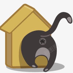懒猫萌猫进房子图标图标
