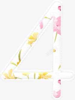 数字4和花数字4高清图片
