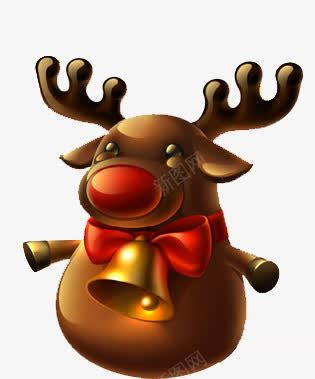 圣诞路png免抠素材_新图网 https://ixintu.com 卡通 圣诞节 立体 金属色泽 鹿