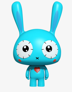 蓝色兔子玩偶素材