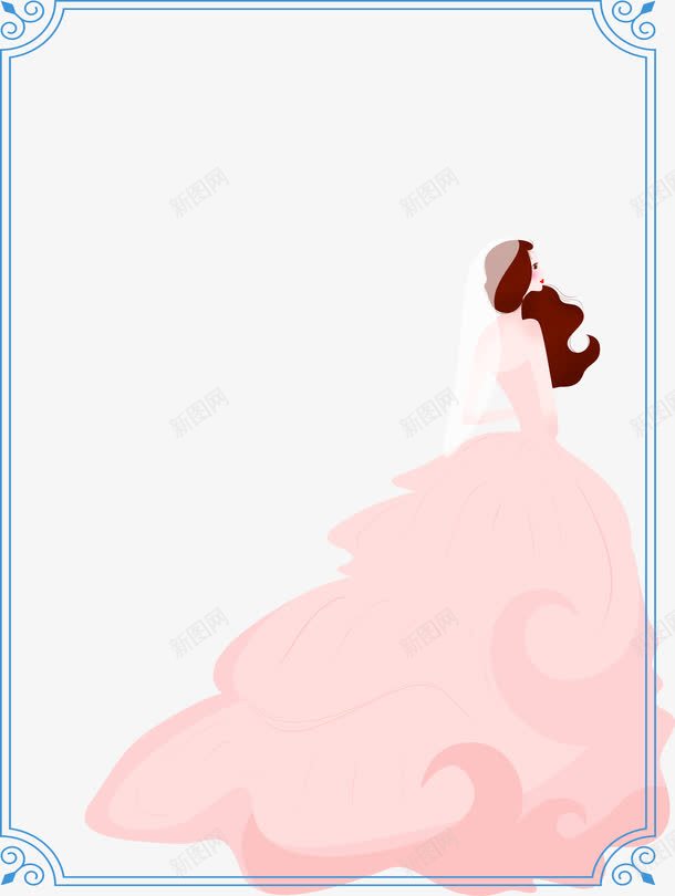 插画七夕婚纱照效果png免抠素材_新图网 https://ixintu.com 婚纱照 插画 效果