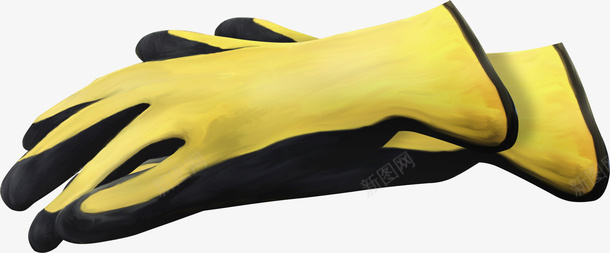 塑料手套png免抠素材_新图网 https://ixintu.com 免扣 塑料 手套 装饰 设计 黄色