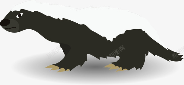 爬行的卡通蜜獾png免抠素材_新图网 https://ixintu.com 动物 卡通蜜獾 卡通风格 爬行 爬行的蜜獾 矢量蜜獾 黑白色