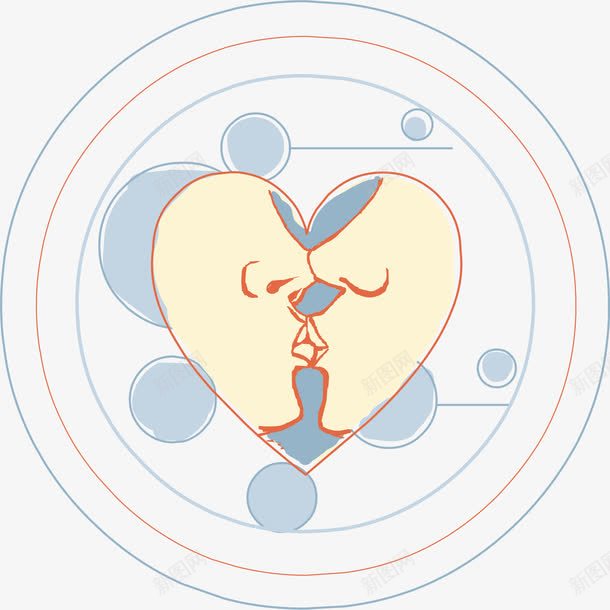 波点接吻爱心装饰png免抠素材_新图网 https://ixintu.com 接吻 接吻图 爱心 爱心矢量 装饰 装饰矢量