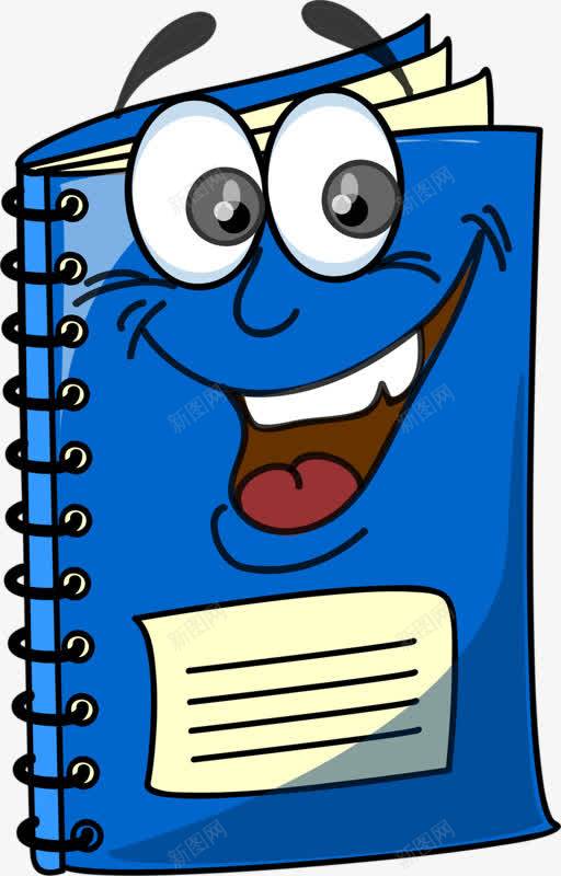 卡通手绘拟人化蓝色笔记本png免抠素材_新图网 https://ixintu.com 拟人化 日记本 蓝色 蓝色卡通 表情脸