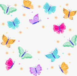 彩色的蝴蝶彩色飞舞的蝴蝶矢量图高清图片