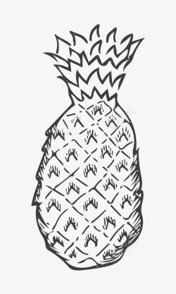 黑色菠萝卡通菠萝水果高清图片
