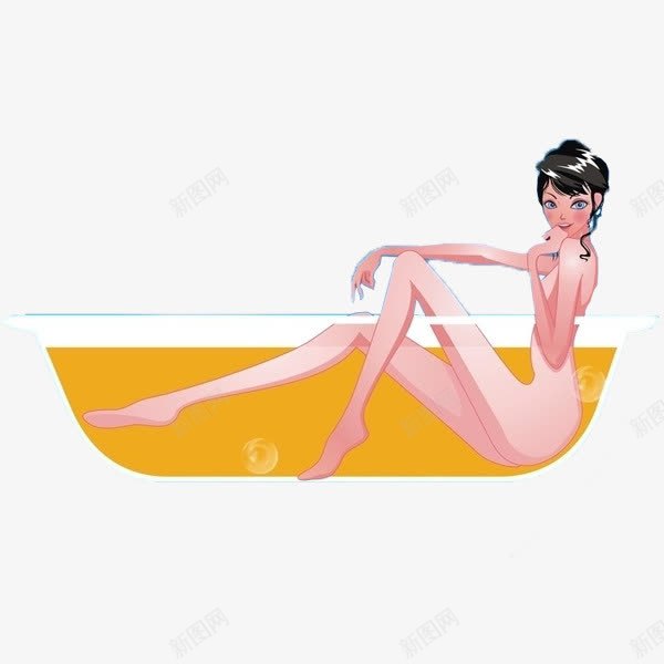 沐浴的美女png免抠素材_新图网 https://ixintu.com 女人 沐浴 沐浴美女 浴缸 美女