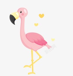 粉色丹顶鹤粉色卡通丹顶鹤高清图片