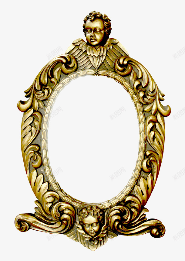 复古镜子png免抠素材_新图网 https://ixintu.com 古代镜子 复古 装饰 镜子 黄色