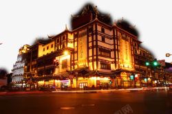上海老饭店夜景素材