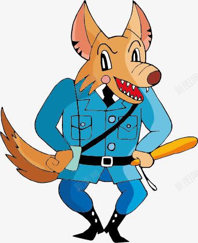 穿警服的狼png免抠素材_新图网 https://ixintu.com 动物 卡通 警卫制服 警察