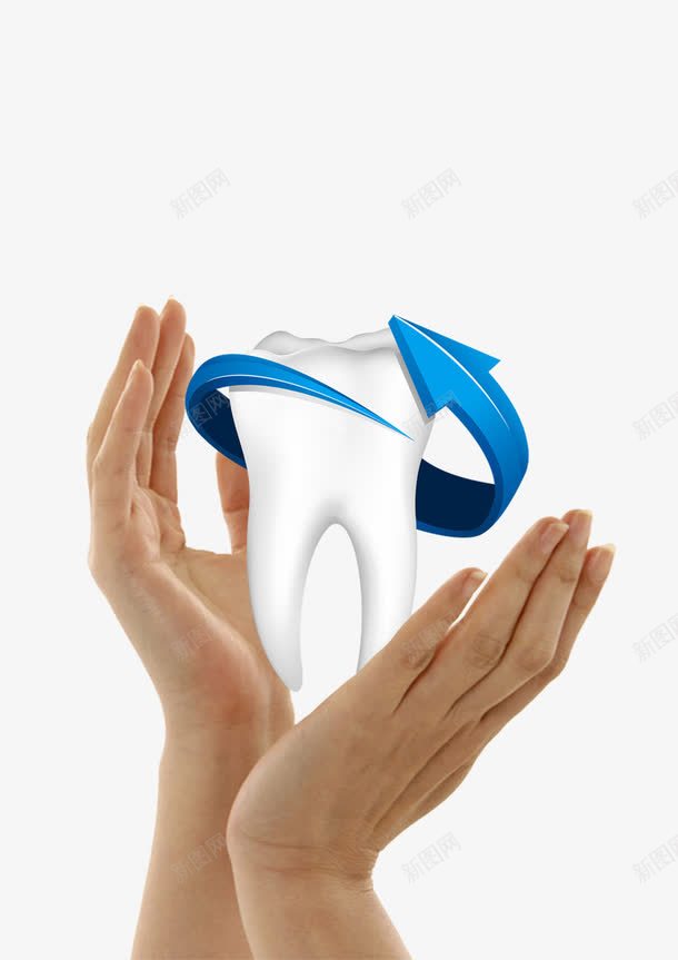 保护牙齿psd免抠素材_新图网 https://ixintu.com 保护 健康 手掌 牙齿