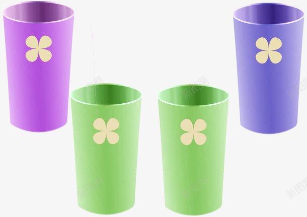 彩色塑料水杯png免抠素材_新图网 https://ixintu.com 喝水 塑料 彩色 水杯