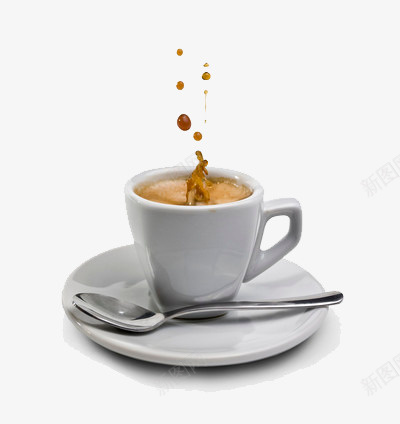 溅起的咖啡png免抠素材_新图网 https://ixintu.com 勺子 提神 杯子