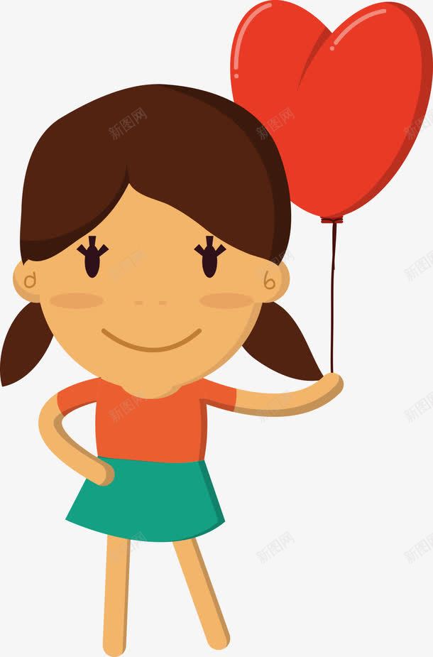 拿着爱心气球的可爱女孩png免抠素材_新图网 https://ixintu.com 卡通人物 卡通女孩 卡通插画 可爱女孩 女孩 爱心气球 矢量人物