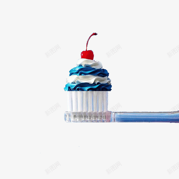 牙刷上的蛋糕png免抠素材_新图网 https://ixintu.com 牙刷 艺术 蛋糕 装饰