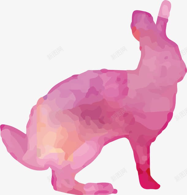 可爱兔子png免抠素材_新图网 https://ixintu.com 兔子 兔子形状 剪影 动物 可爱 手绘 短小 紫色 耳朵